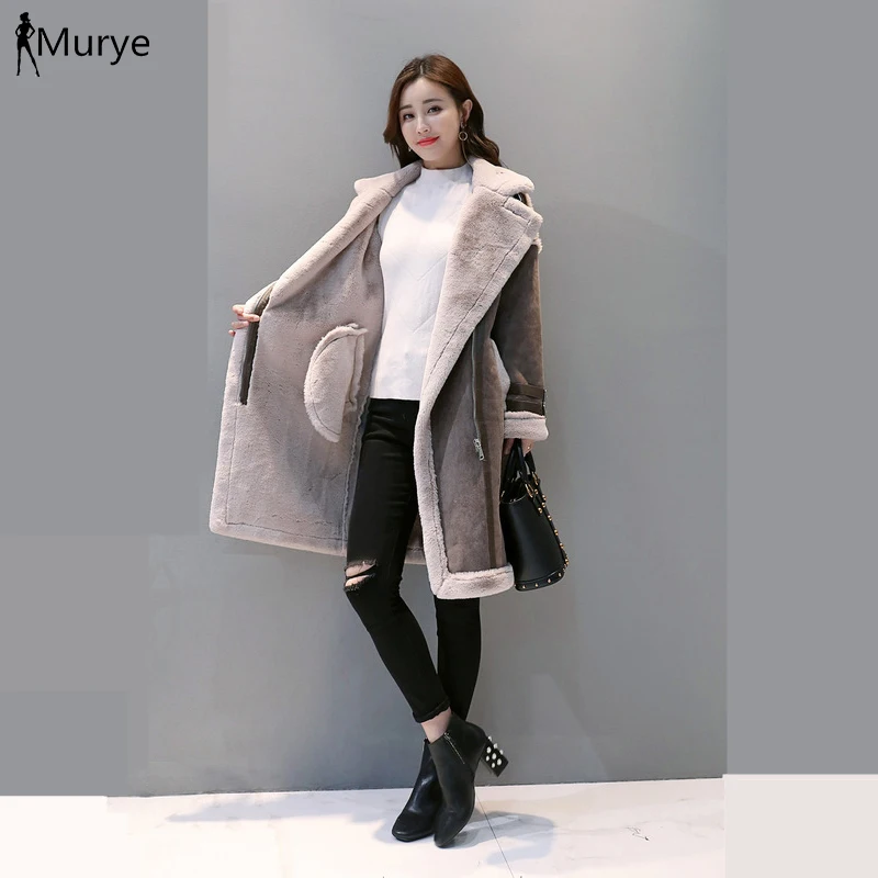 Зимняя женская куртка из овечьей кожи зимняя теплая Толстая ветровка средней