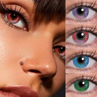 2pcs1 pair cosplay color contact lenses cosplay cosmestic makeup spark blue red green purple lens colored contacts