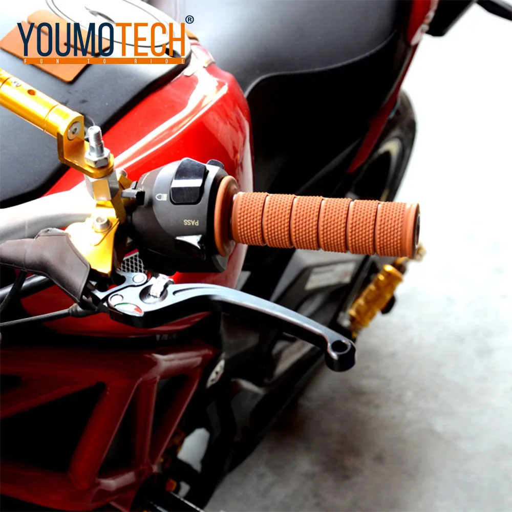 Мотоцикл 7/8 ''Ретро резиновая ручка рукоятка для Honda Kawasaki Suzuki Triumph Cafe Racer