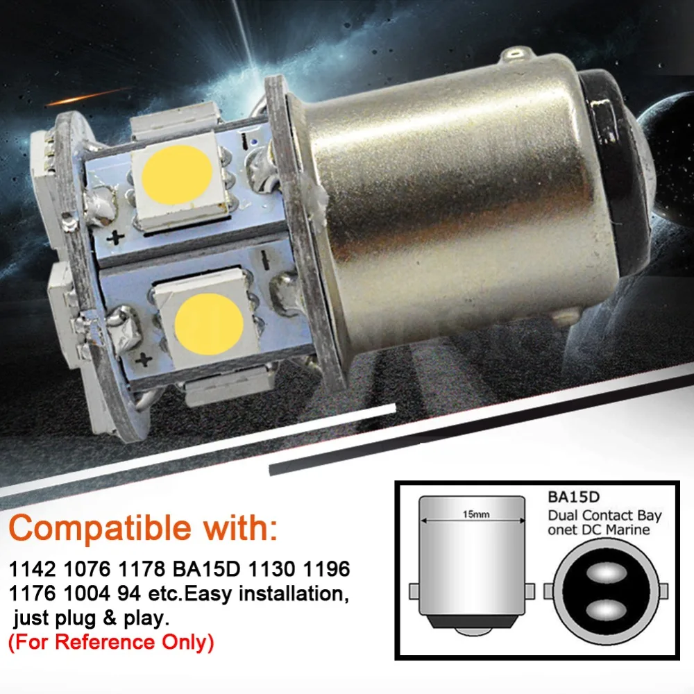 1 шт. 6 в/12 V/24 V 4300 К 5050 светодиодный двойной контакт BA15D 1142 мотоцикла Лодка Караван автомобильный обратный резервный задний стоп-сигнал светильник лампочка