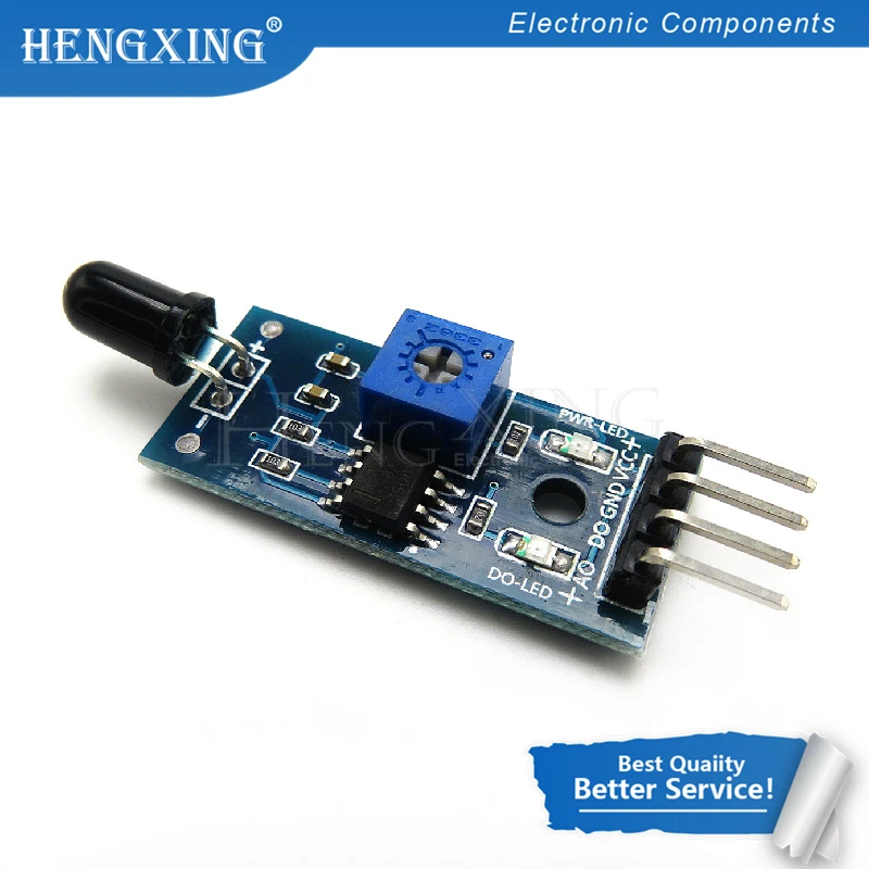 1 шт./лот LM393 4 Pin ИК обнаружения Сенсор модуль пожарный извещатель инфракрасный