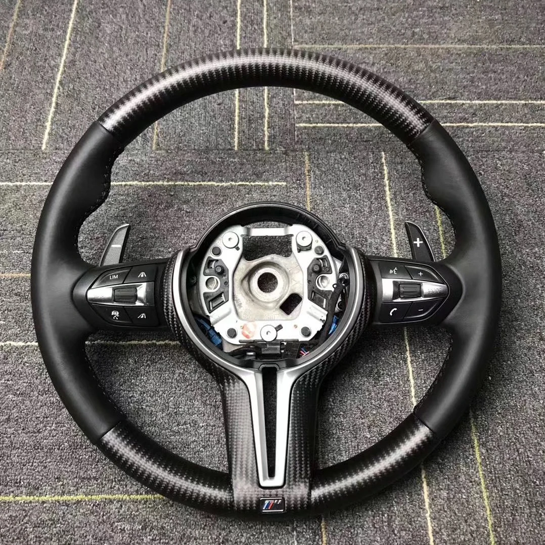 

100% Real Carbon Fiber Steering Wheel Compatible for F20 F22,F23 & F45 F30,F31 F32,F33,F36 F87 M2,F80 M3,F82 F83 M1 M2 M3 M4