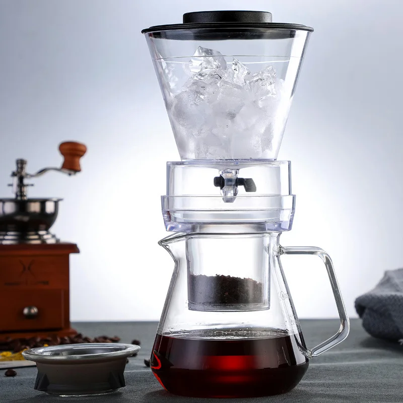 coffee pot-2 500 мл Кофеварка холодного заваривания с многоразовым фильтром из нержавеющей стали толстое стекло перколяторы cafetera expreso кофейник со льдом - Цвет: coffee pot-2