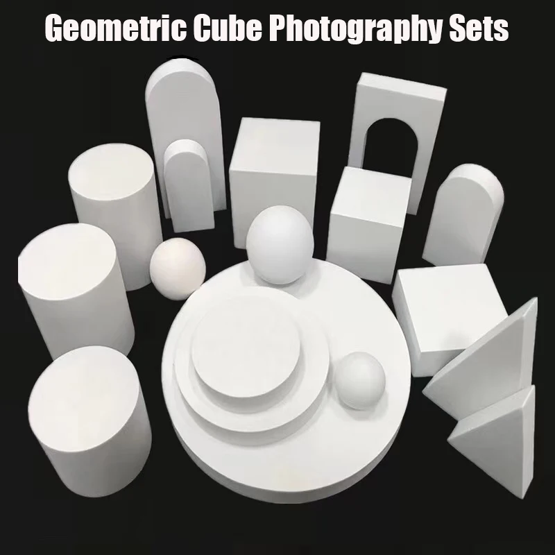 

3D Geometric Cube Photography Prop Cylinder Square Sets For Ornaments Jewelry Cosmetics Shooting Photography Background Props