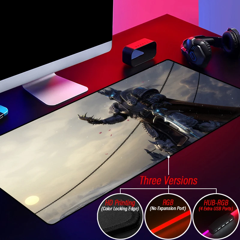 Коврик для мыши 900x400 XXL Illidan Arthas Custom WOW коврик RGB World of Warcraft концентратор 4 в 1 игровой