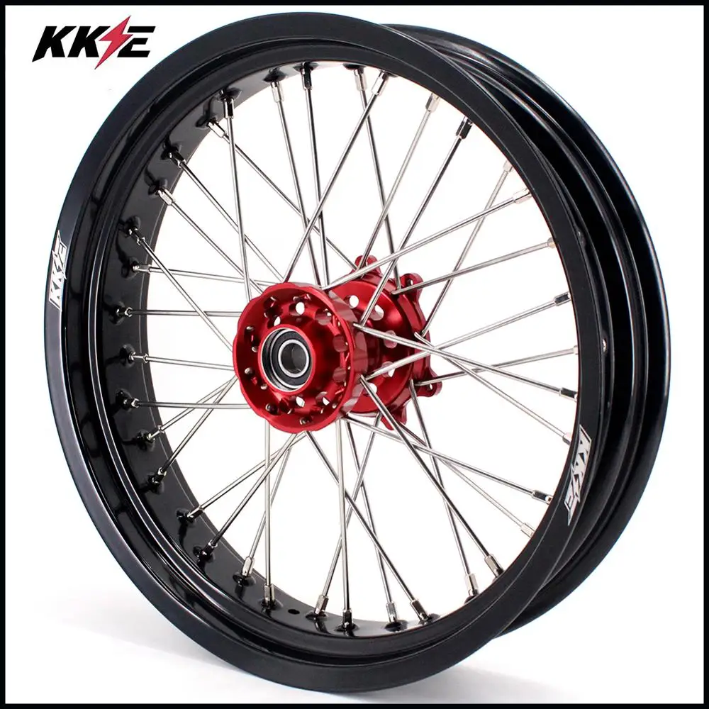 KKE 3 5/5 0*17 &quotсупермото спицевые колеса диски комплект для HONDA CRF250L 2012 2019 Красный