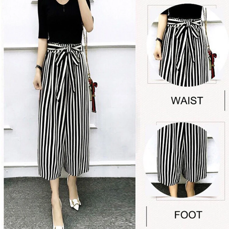 2020 новые модные женские широкие брюки с высокой талией повседневные летние