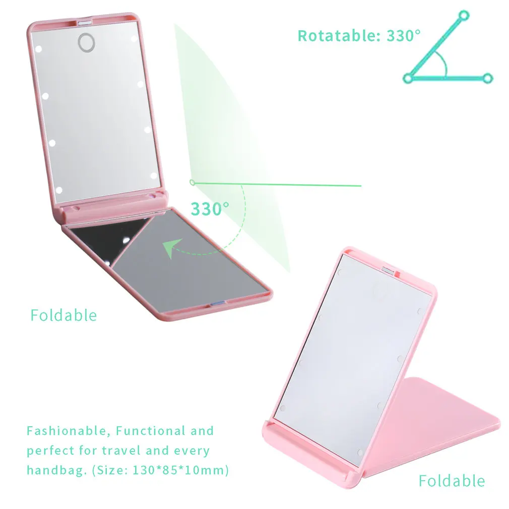 Портативный складной Регулируемый Яркость 8 светодиодный свет 1X 2X увеличение