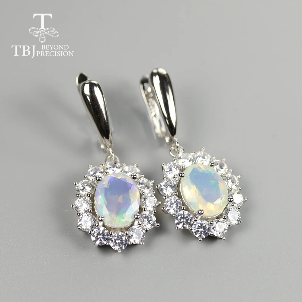 Женские овальные серьги с опалом карат 8*10 мм ювелирные изделия из натурального