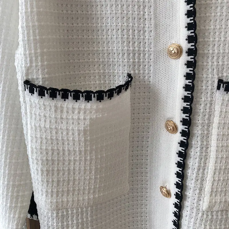 

Women 2020 Fashion Autumn Knitted V Neck Black Cardigan Sweater Long Sleeve Ladies Jacket Vintage Loose Thin Outerwear Sweet Top