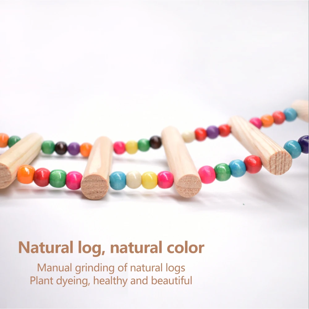 Игрушки для птиц подвесные разноцветные шарики с натуральным деревом клетка