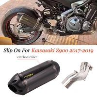 for kawasaki z900 2020 2021motorcycle gp exhaust modified stainless steel full system connection 51mm carbon muffler slip on