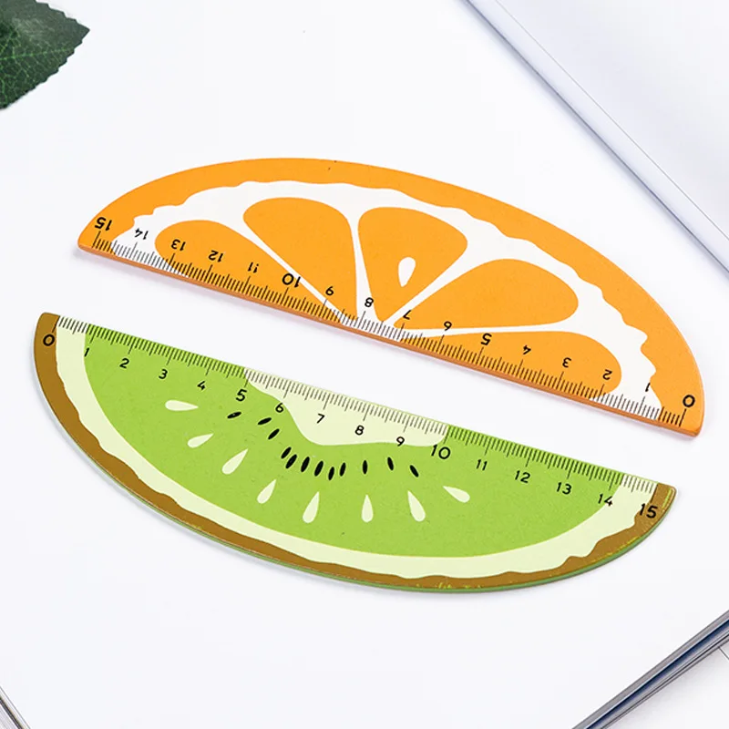 

15cm Kawaii Cartoon Fruit Watermelon Wooden Ruler Measuring Straight Child Ruler Tool Promotional Gift Stationery School Rulers