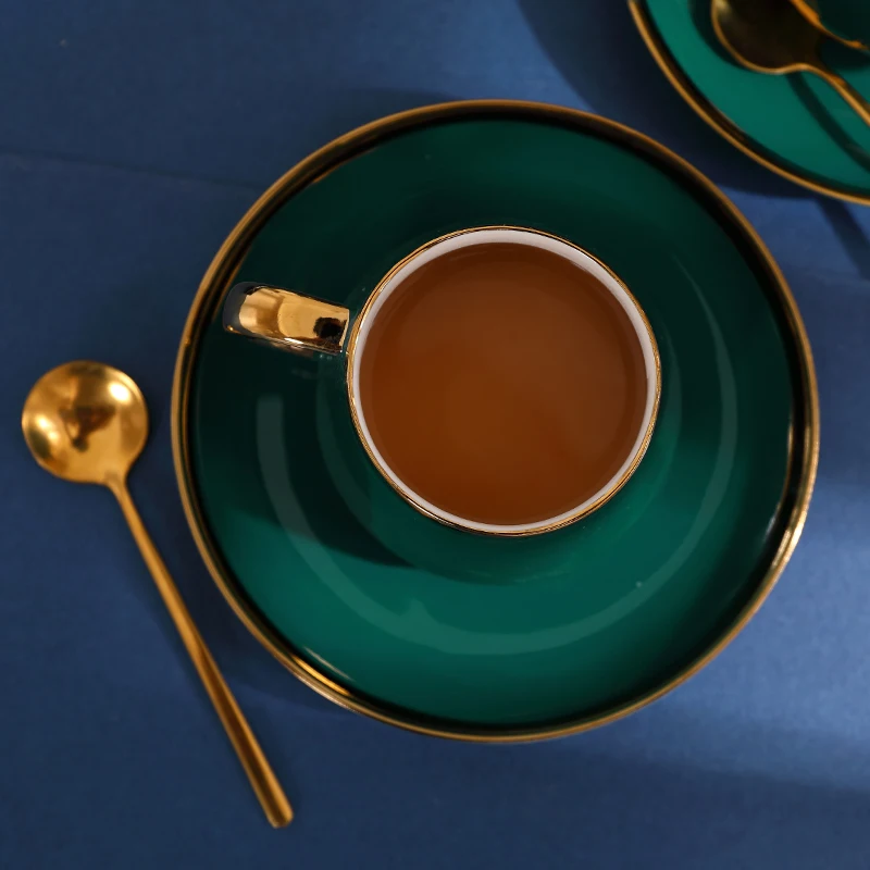 Простая креативная керамическая чашка для кофе многоразовые зеленые турецкие
