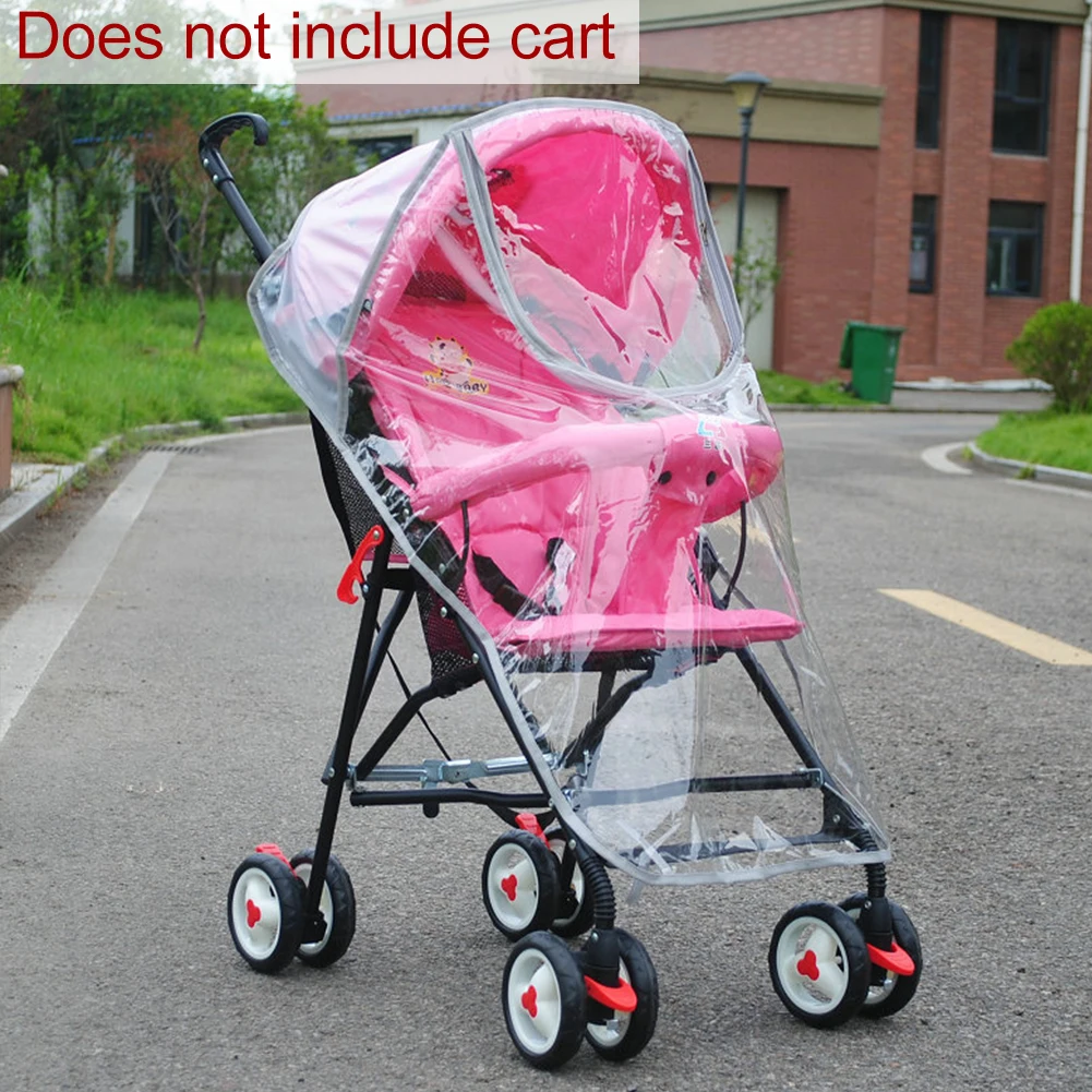 Universal Practical Portable Breathable Baby Stroller Accessories Protective Waterproof Travel Zipper PVC Rain Cover Dust Shield