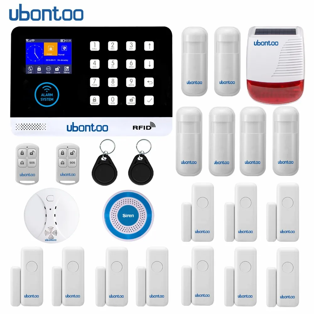 UBONTOO Многоязычная wifi GSM домашняя охранная сигнализация детектор движения