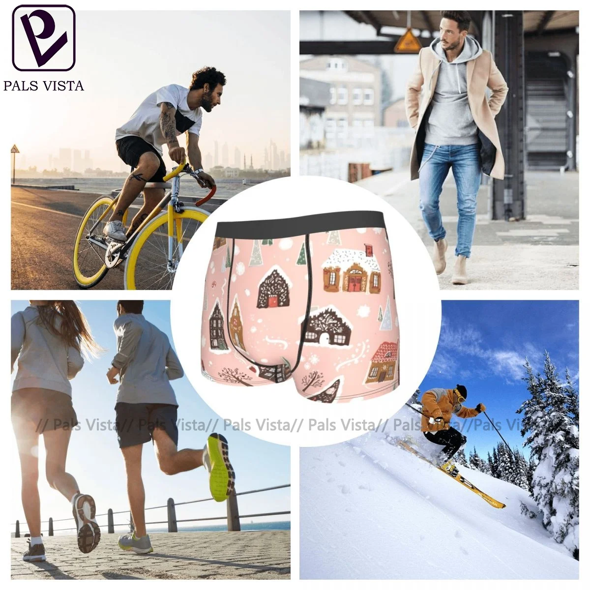 

House Underwear Print Polyester Pouch Trunk Trenky Men Classic Boxer Brief