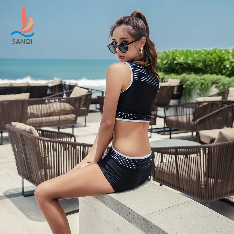 Женский раздельный купальник боксеры SANQI соблазнительный спортивный бикини