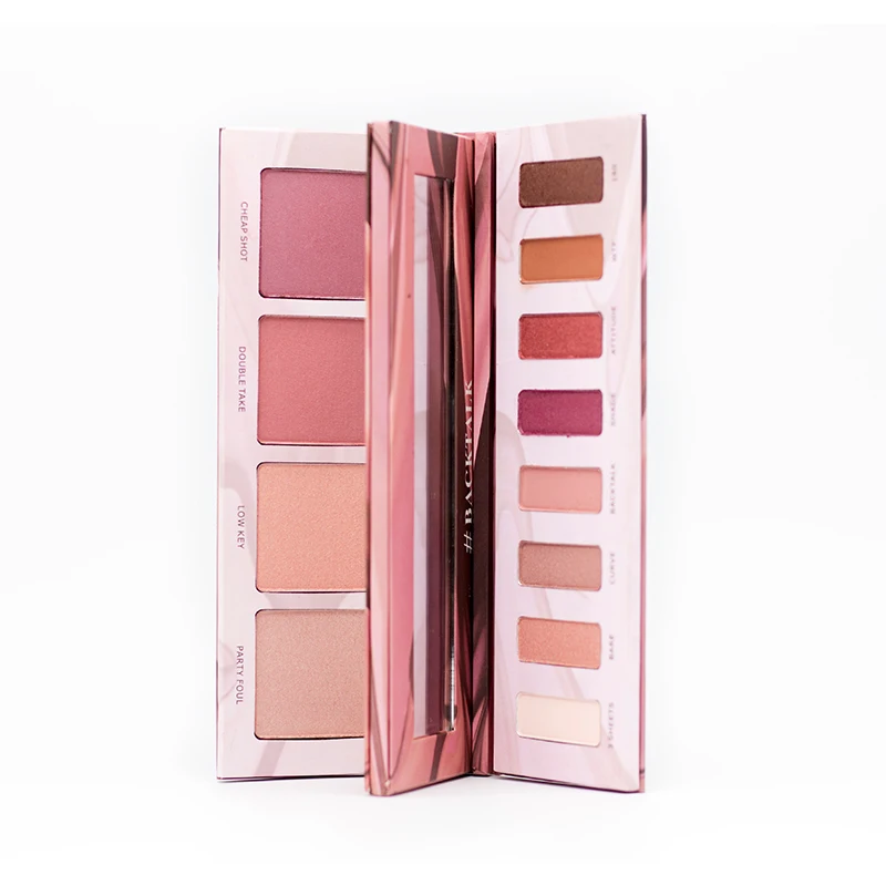 Палитра теней хайлайтер Блеск Румяна для лица Контур Макияж 8 цветов Тени век + 4
