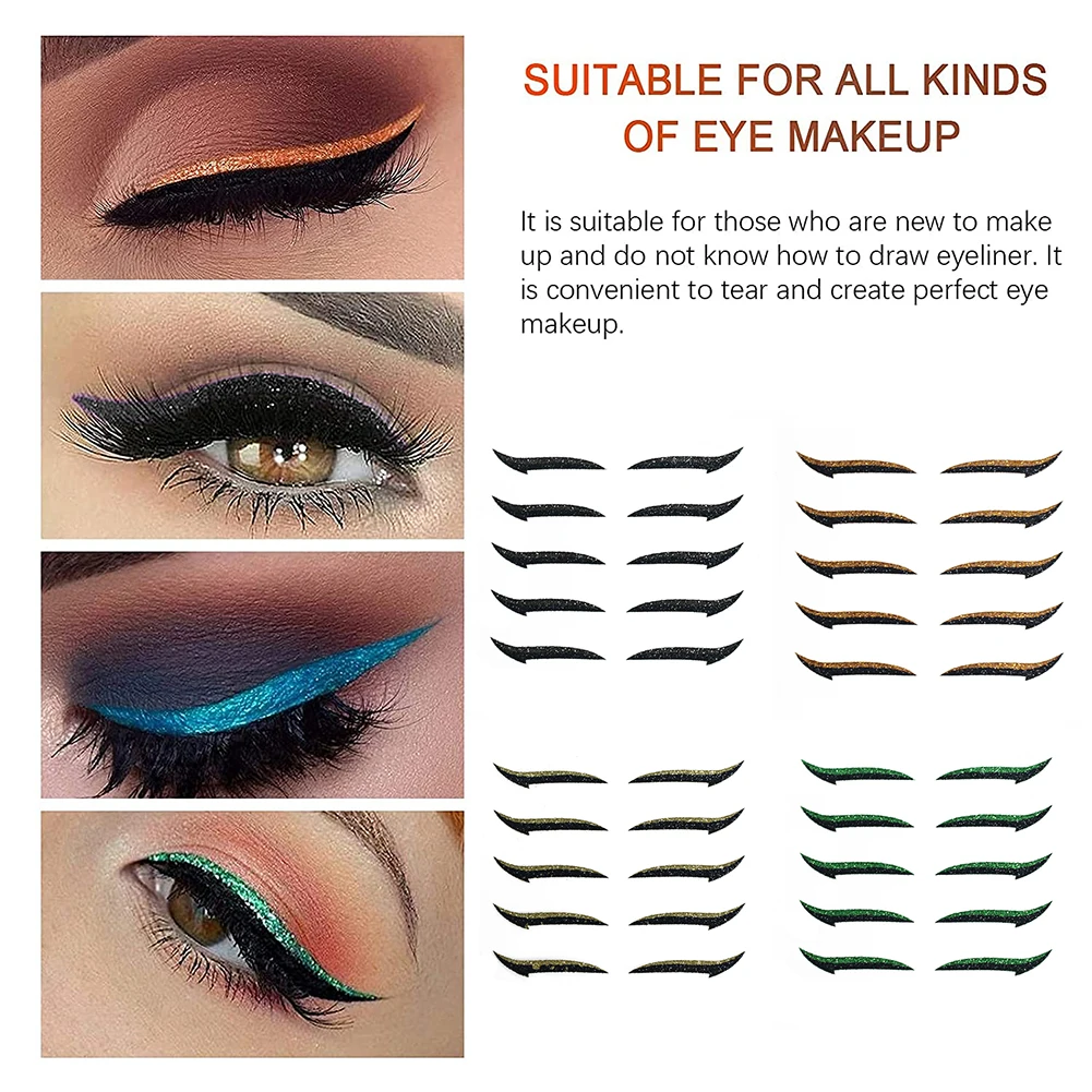 

Многоразовые наклейки для подводки век для подводки для глаз и стикером с изображением рожицы модные наклейка для глаз макияж глаз Макияж б...