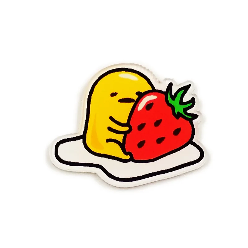 Лучшие продажи новый милый мультфильм акриловая клубника ленивое яйцо овощи