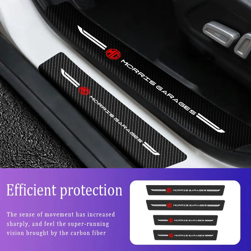 

Car Door Threshold Scuff Plate Carbon Fiber Sill Protector Stickers For MG Morris Garages ZS 5 6 One HS Anti Scratch Stickers