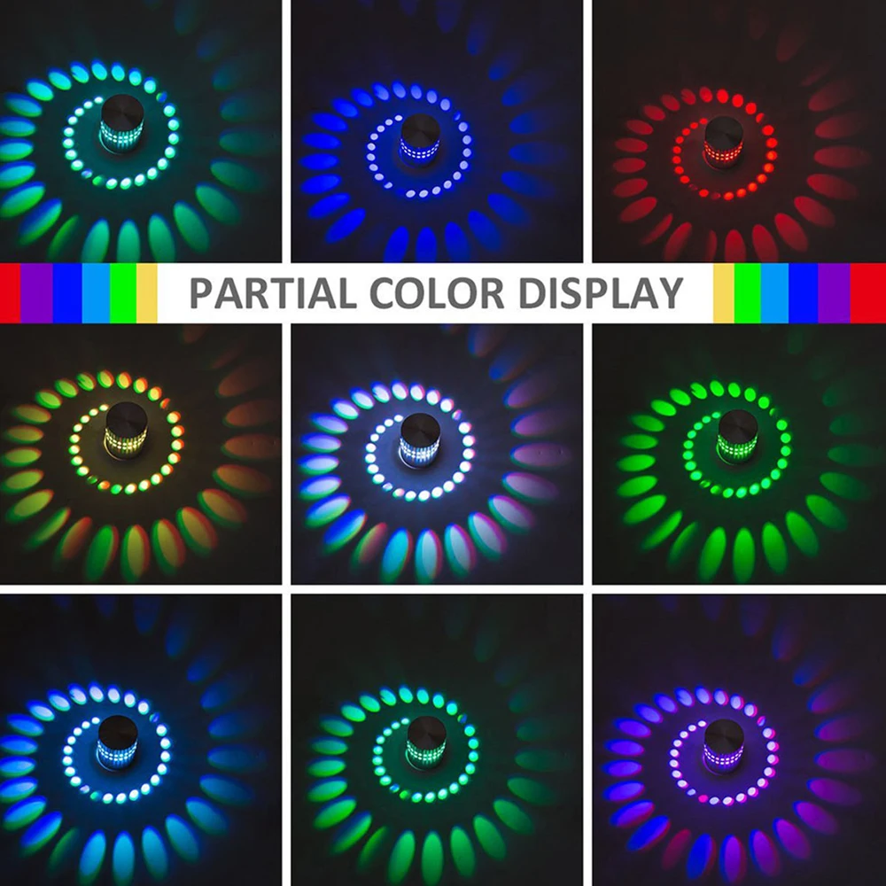 Разноцветный настенный светодиодный светильник RGB с пультом дистанционного
