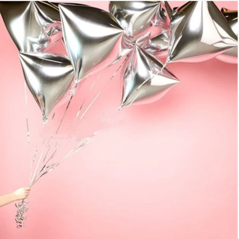 10 шт 24 '❍ воздушный шар кубика уникальный металлический круг в форме алмаза