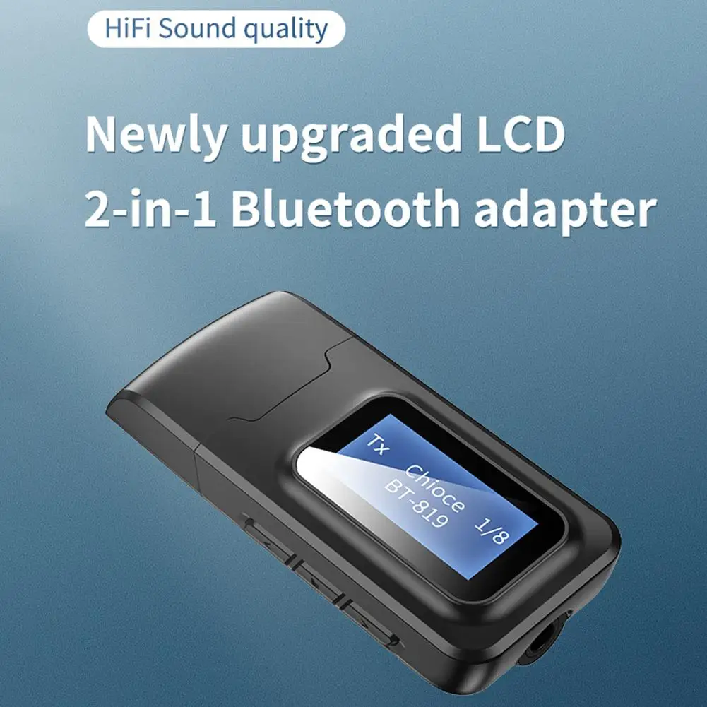 Bluetooth 5 0 аудио приемник передатчик ЖК дисплей 3 мм AUX разъем стерео USB ключ