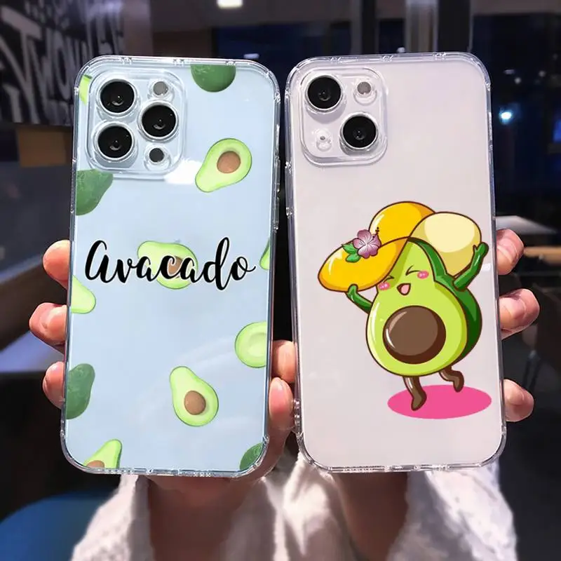 

avocado aesthetic cute fashion Phone Case For iphone 13 12 11 8 7 plus mini x xs xr pro max Transparent soft