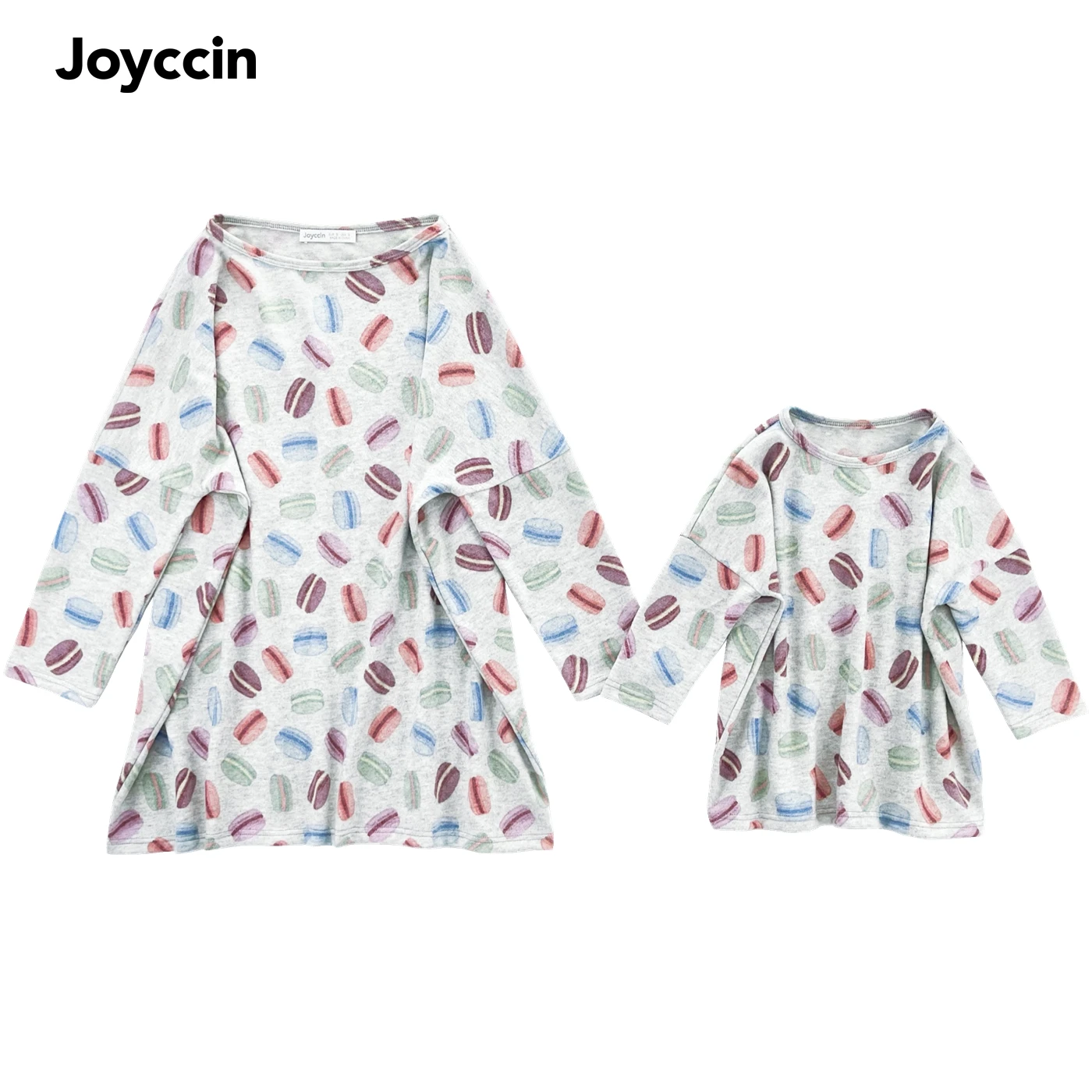 

Joyccin Mother Kids Oversize Sweet T-Shirts Autumn&Winter Family Matching Outfits Soft Macaron Print Casual Style Warm Blouse