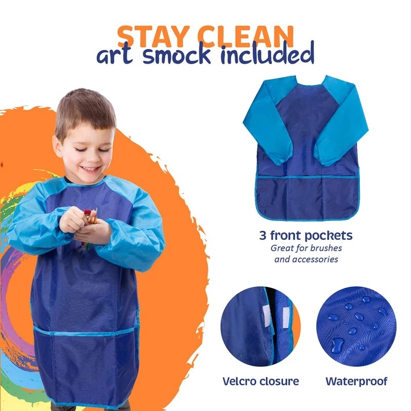 

27Pcs Kids Paint Brushes Sponge DIY Drawing Supplies Canvas Painting Kit Acrylic Paint Set