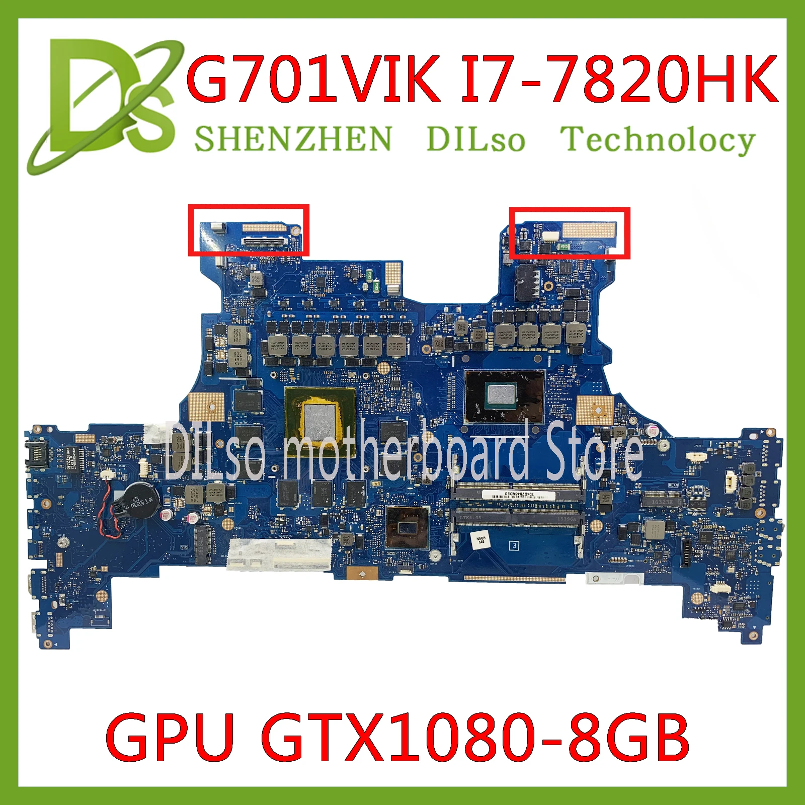 

KEFU G701VIK Motherboard For Asus ROG G701 G701V G701VI Laptop Motherboard Test OK I7-7820HK CPU GTX1080/8GB Motherboard Test