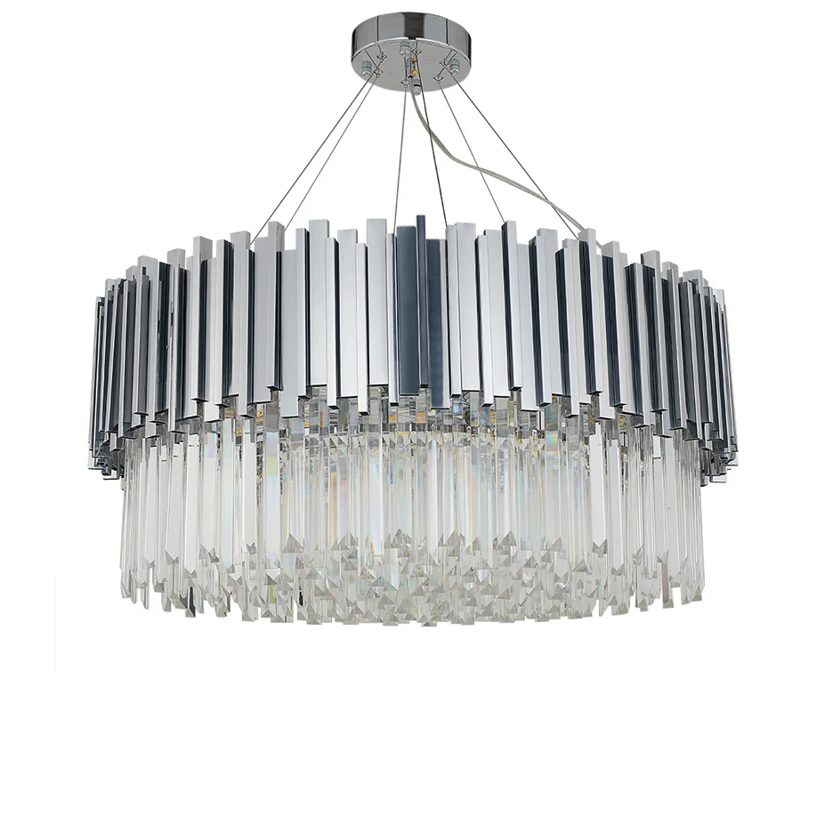 С украшением в виде кристаллов хром Золотая люстра освещение блеск подвесной