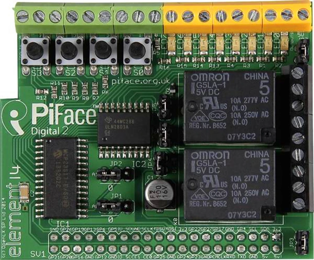 Цифровая 2 дочерняя плата PIFACE PiFace DIGITAL для моделей Raspberry Pi A/B реле переключатели