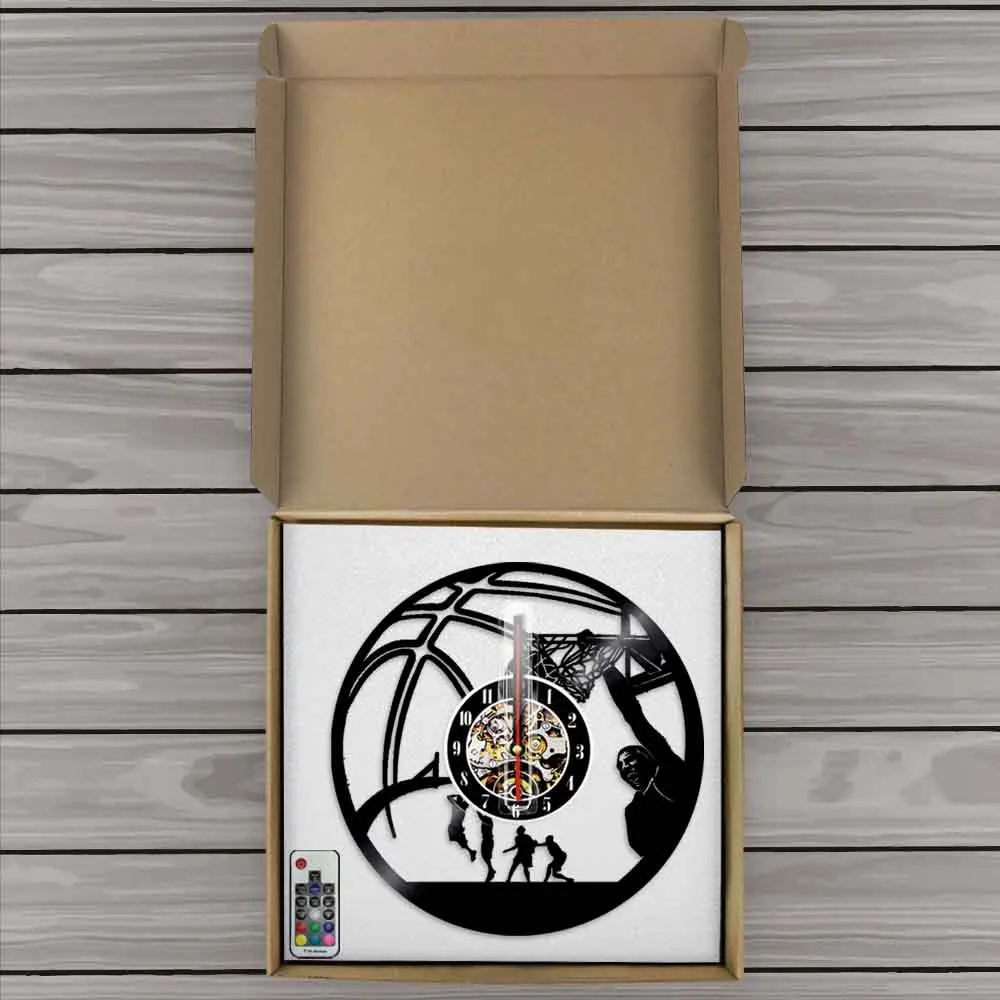 Баскетбольный плеер Slam Dunk настенные часы с виниловой пластиной для одной руки
