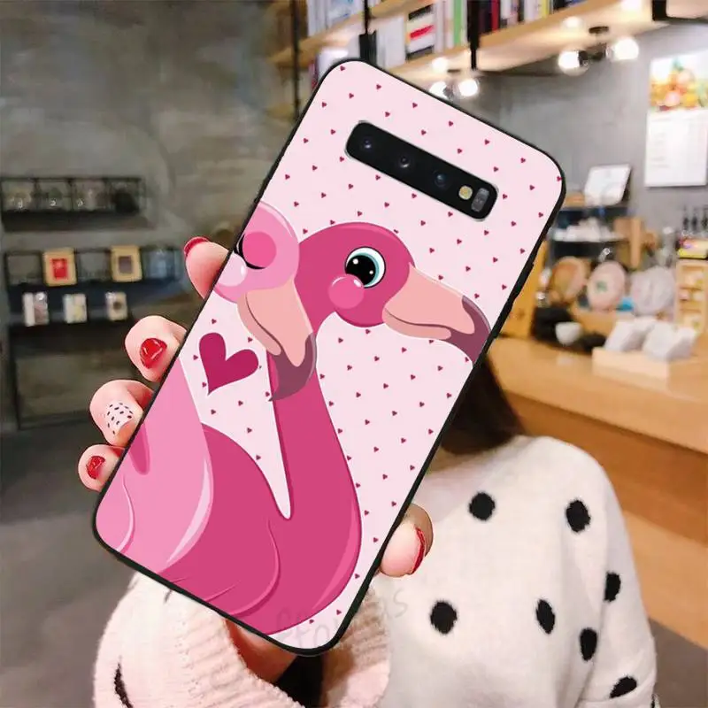 

Flamingo pink love cute Phone Case For Samsung A50 A51 A71 A20E A20S S10 S20 S21 S30 Plus ultra 5G M11 funda shell