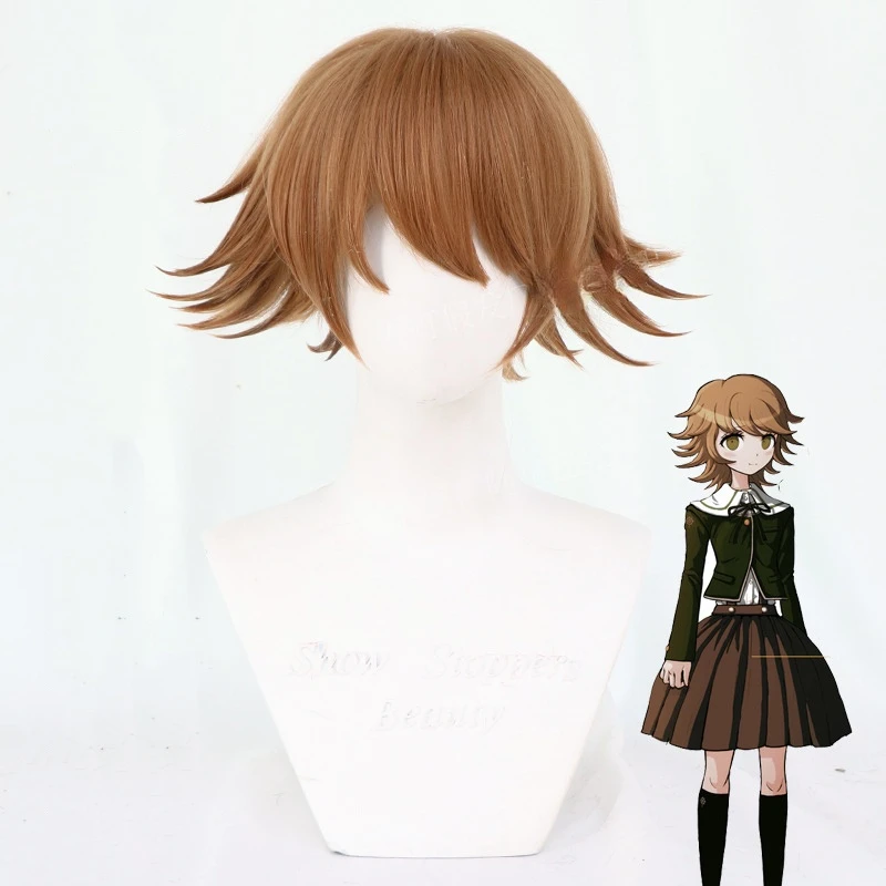 

Cosplay Game Danganronpa Fujisaki Chihiro Wig Cosplay Costume Brown Short Heat Resistant Hairpiece Dangan Ronpa Fujisaki Chihiro