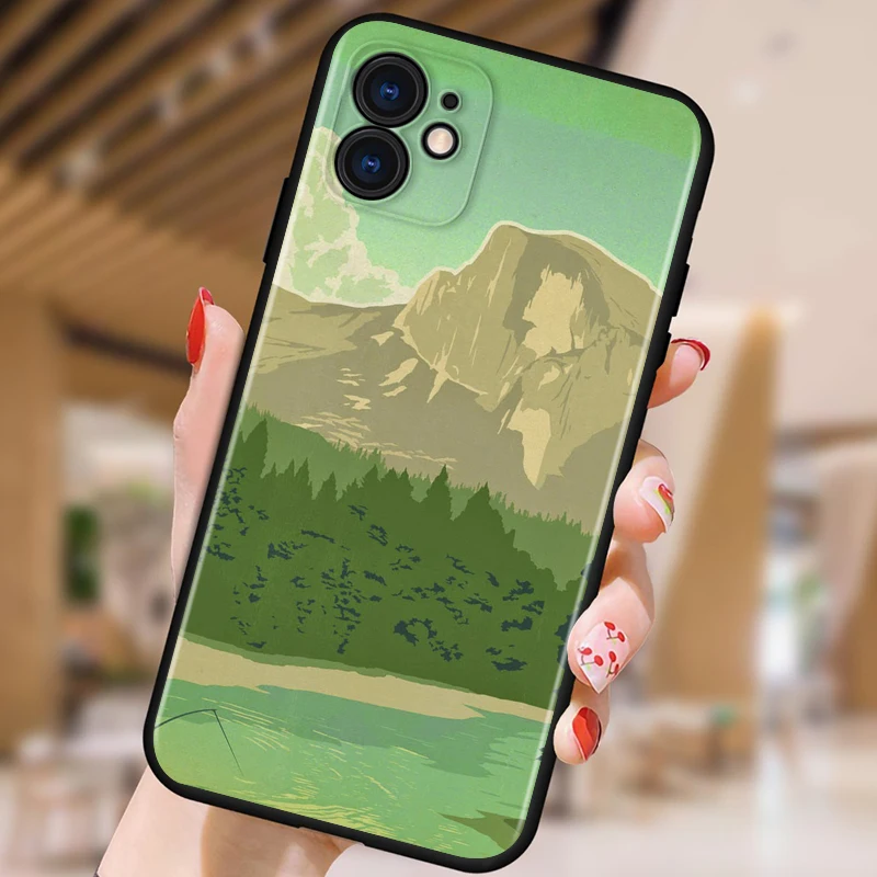 

Star Lake Mountain For Apple iPhone 12 11 XS Pro Max Mini XR X 8 7 6 6S Plus 5 SE Black Phone Case