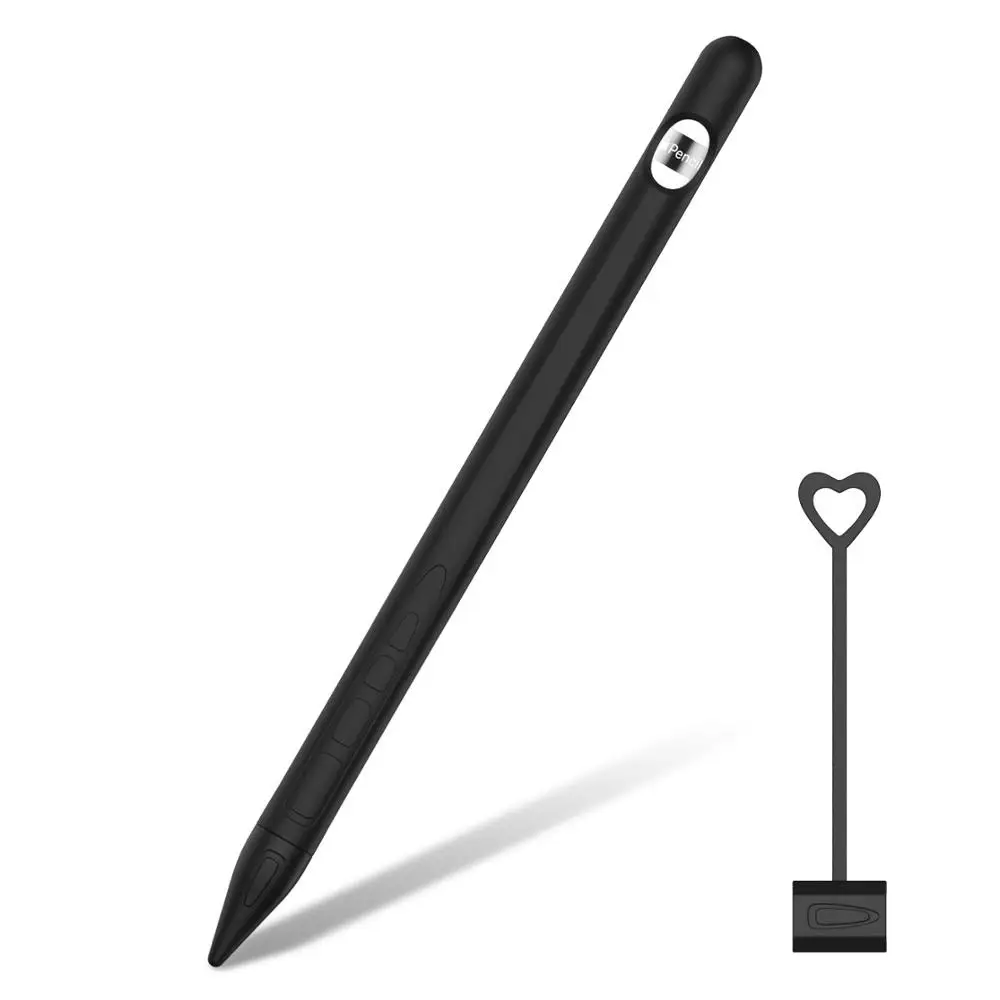black 4 в 1 силиконовый чехол для Apple Pencil 1 для iPad Tablet ручка-стилус Защитная крышка рукава противоскользящая - Цвета: black