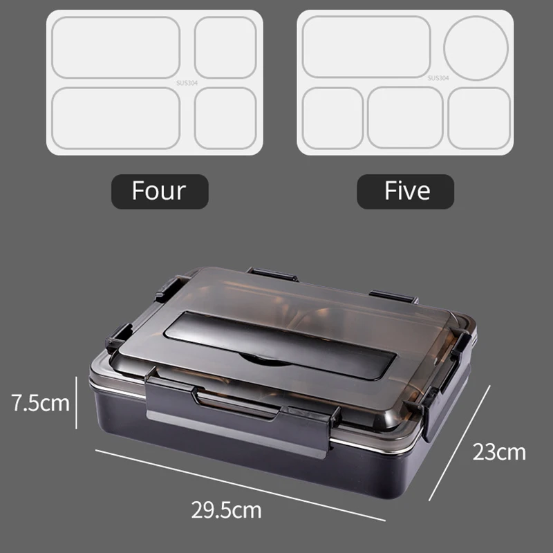 Нержавеющая сталь 304 &quotЛанч бокс&quot с ложкой герметичность обеда бенто коробки