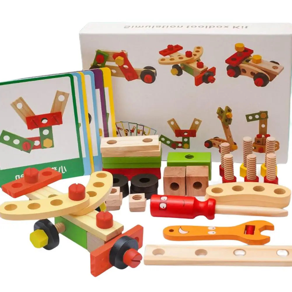 

Nut Combination Simulation Tool Set Screw Assembly Simulated Repair Carpenter Tools Children's Early Educational Toys
