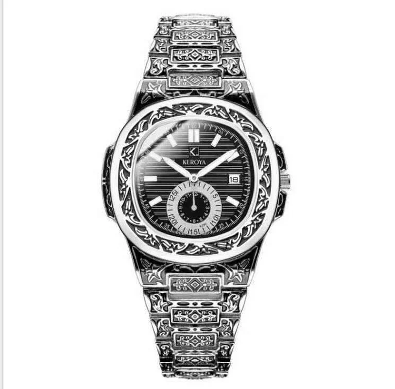 

Men's Business Watch Luxury High Fashion Rose Steel Band Waterproof Casual Large Dial Men's Quartz Watch No Package WA292