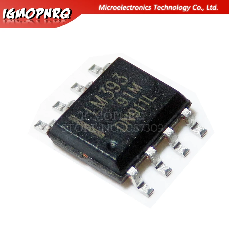 20 штук LM393 LM393DR LM393D лапками углублением SOP-8, двойные дифференциальные