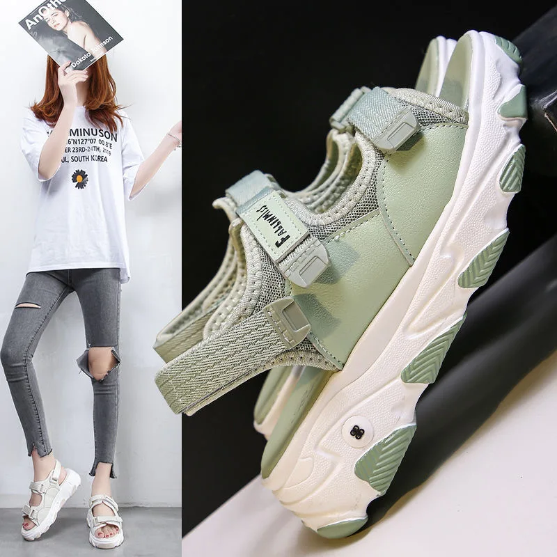 

Plus size 35-42 High Heeled Sandals Female Summer 2020 Women Thick Bottom Shoes Wedge with Open Toe Platform Shoes beach Shoes