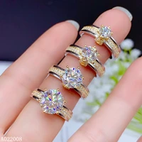kjjeaxcmy fine jewelry 925 sterling silver inlaid mosang diamond gemstone ladies ring exquisite support detection hot selling