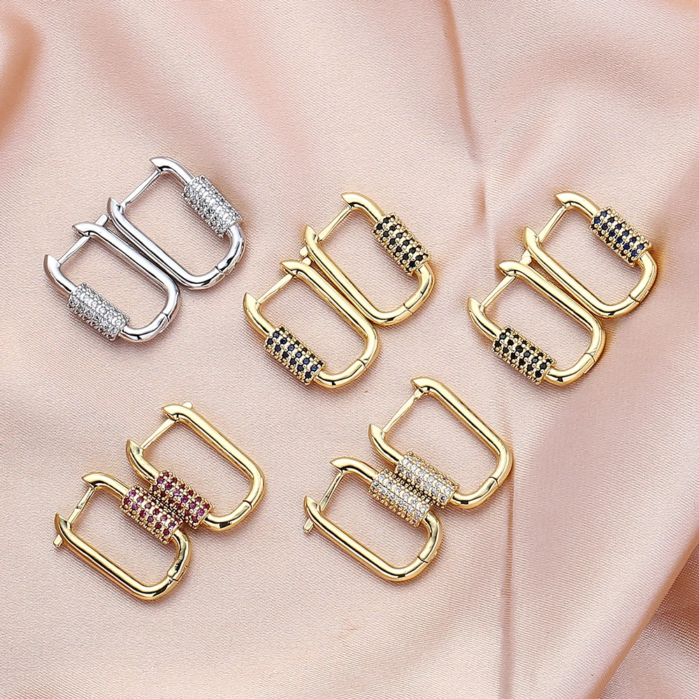 Новые поступления циркониевые серьги с микрозакрепкой женские медные