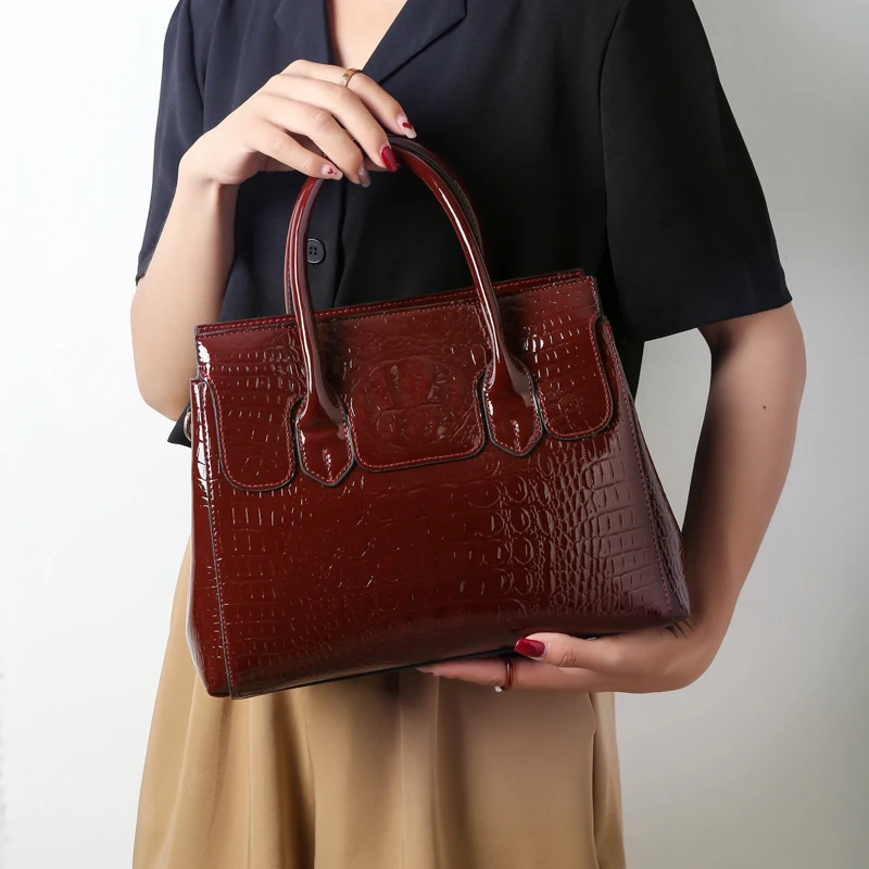 

Women Handbag Genuine Leather Bags Women Crocodile Luxury Handbags Women Bags Designer Crossbody Bags Female Retro Tote Handbags