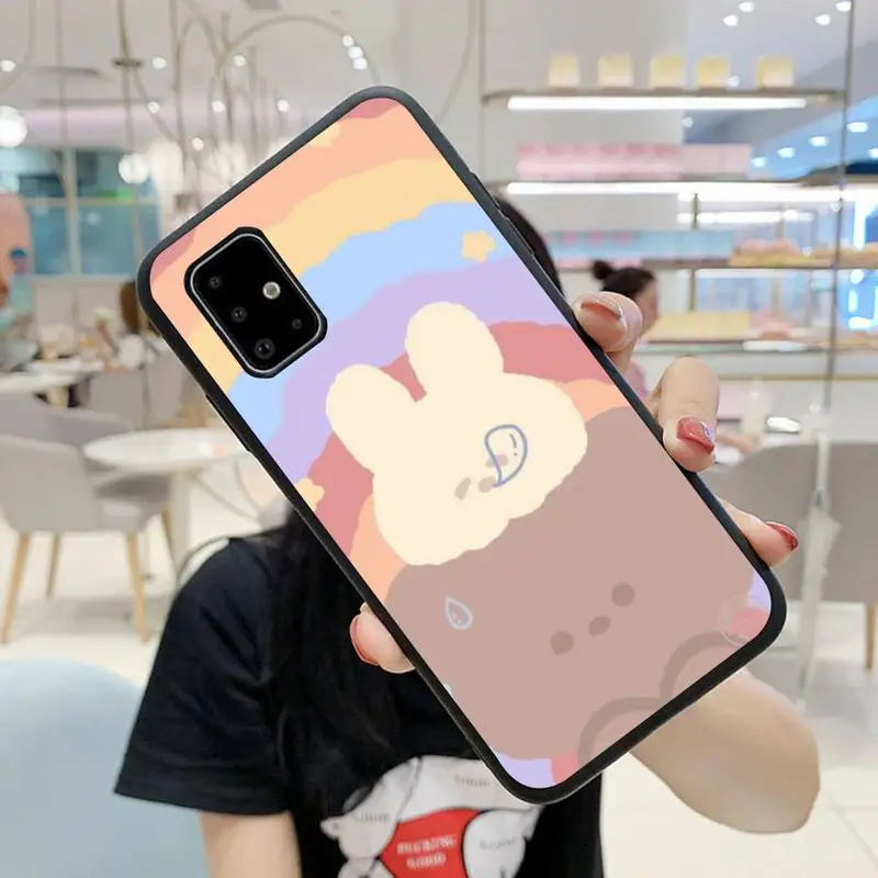 

Cute Sweet Bear Cartoon Phone Case For Samsung S5 S6 S7 S8 S9 S10 S20 S21 Edge Plus E Fe Lite Fundas Cover