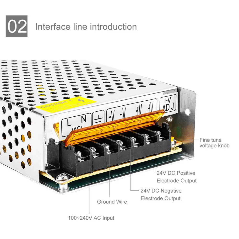 12V 24V Питание AC 110V 220V постоянного тока до DC12V DC24V преобразователь Светодиодный